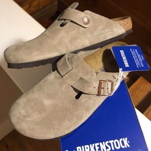 Boston Birkenstock Taupe Suede Size 39 (women’s 8-8.5) NEW